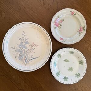 Vintage Eclectic Floral Dinner Plates – Set of 3 Mix & Match